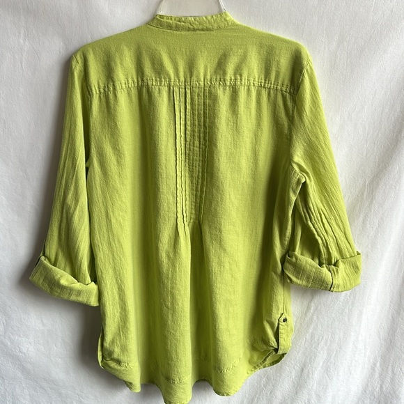 Style & Co. lime green cotton blouse with beading, size L - Picture 5 of 8